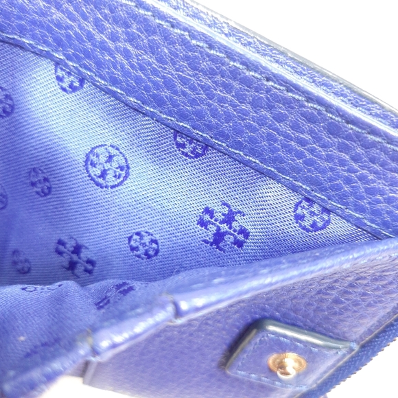 Tory Burch Small Blue Leather Purse/ Wallet. Cards Notes & Coin Sections - Picture 9 of 12